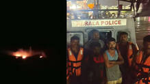 kovalam-fishing-boat-catches-fire-fishermen-rescued